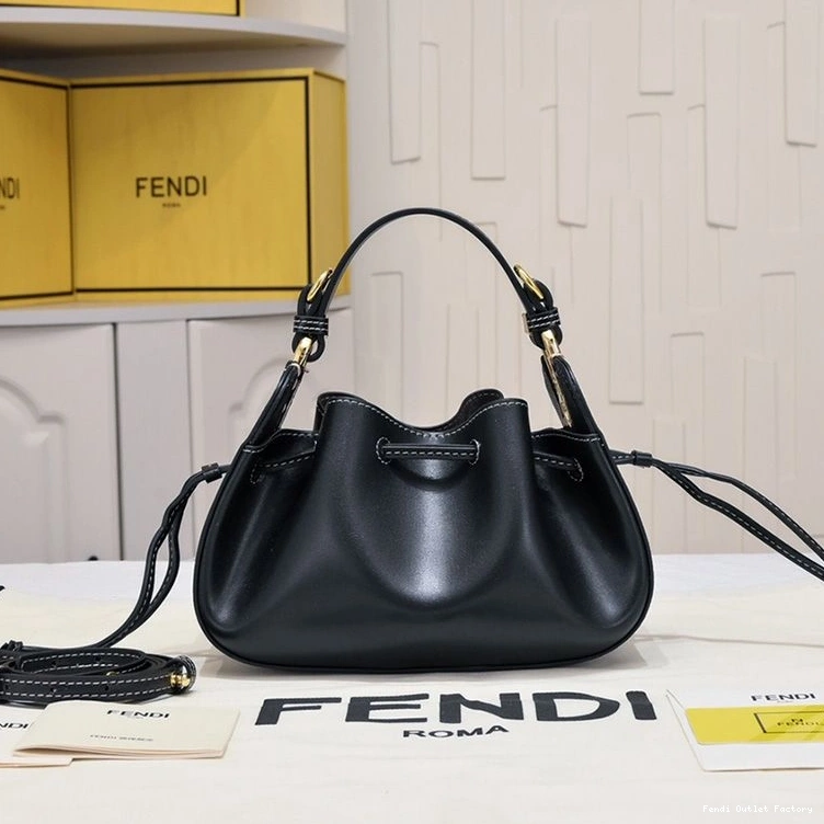 HOT Pomodorino Bucket Fendi Leather In Black Calf Bag Mini 0728